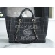 CHANEL 23P Maxi Shopping Bag Black Calfskin  