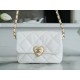 Chanel 23S CF Heart Enamel Buckle Square Chunky Bag White Lambskin  