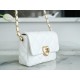 Chanel 23S CF Heart Enamel Buckle Square Chunky Bag White Lambskin  