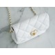 Chanel 23S New CF Mini Heart Enamel Buckle White Lambskin  