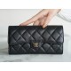 Classic Flap Classic Long Wallet Black Gold Lambskin  