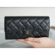 Classic Flap Classic Long Wallet Black Gold Lambskin  