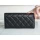 Classic Flap Classic Long Wallet Black Gold Lambskin  