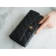 Classic Flap Classic Long Wallet Black Gold Lambskin  