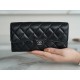 Classic Flap Classic Long Wallet Black Silver Lambskin  