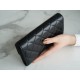 Classic Flap Classic Long Wallet Black Silver Lambskin  