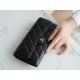 Classic Flap Classic Long Wallet Black Silver Lambskin  