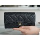 Classic Flap Classic Long Wallet Black Gold Calfskin  