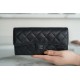 Classic Flap Classic Long Wallet Black Silver Calfskin  