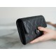 Classic Flap Classic Long Wallet Black Silver Calfskin  