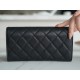 Classic Flap Classic Long Wallet Black Silver Calfskin  