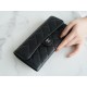 Classic Flap Classic Long Wallet Black Silver Calfskin  