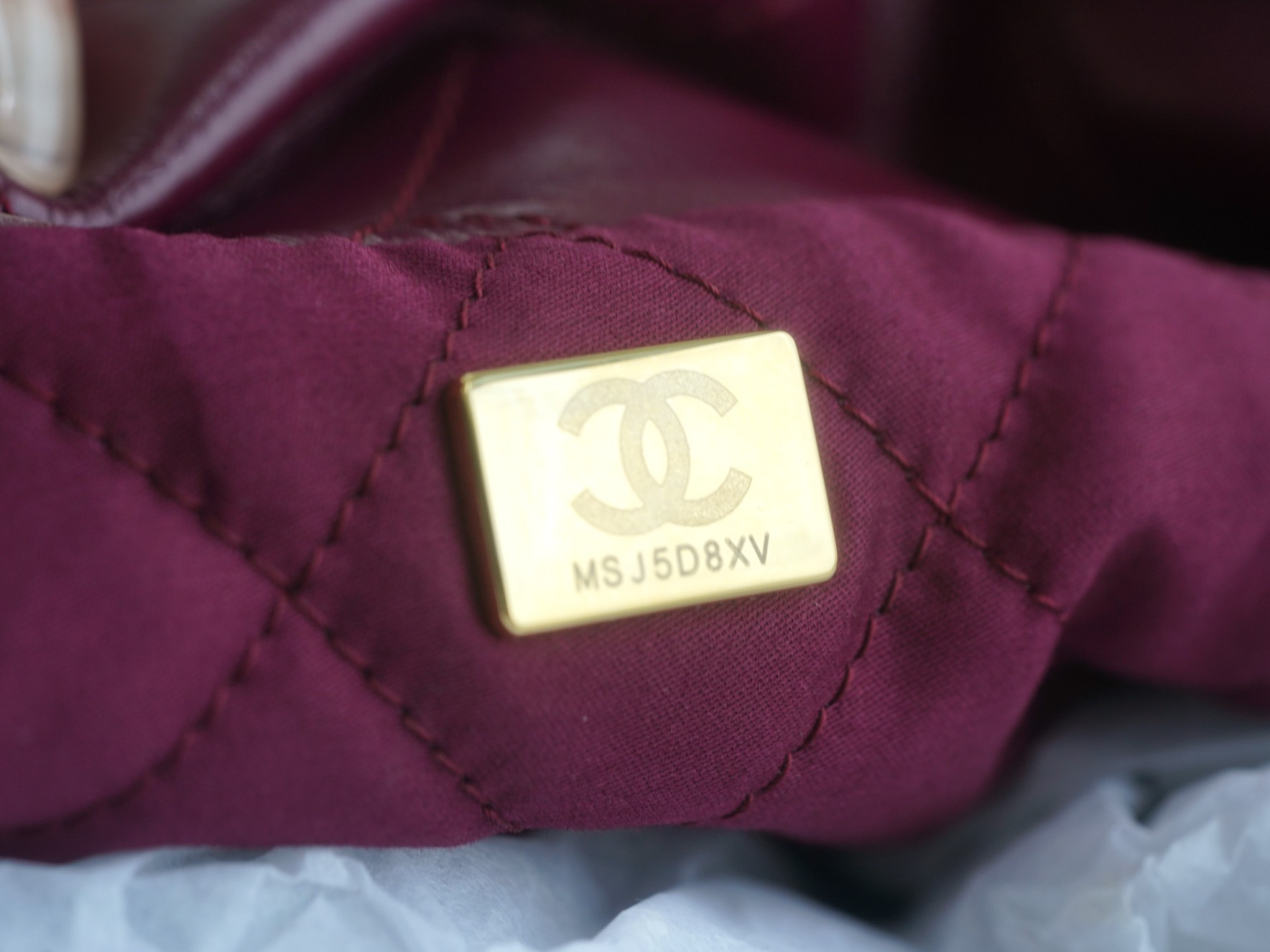 CHANEL 22 Bag Burgundy Purple Medium  