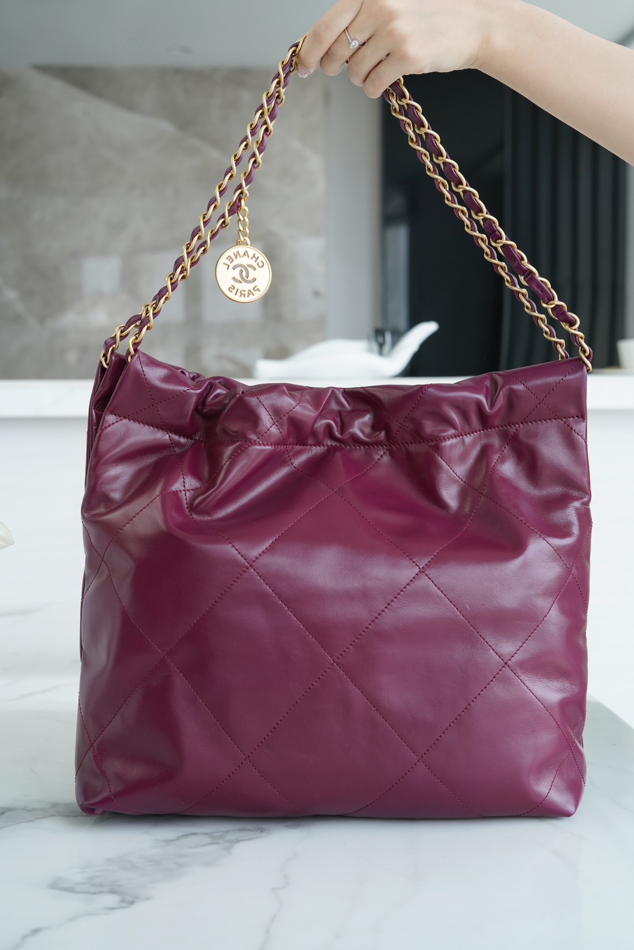 CHANEL 23 22 Bag Limited Edition Purple Red Small