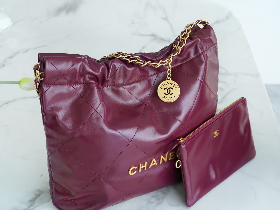 CHANEL 23 22 Bag Limited Edition Purple Red Small