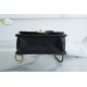 CHANEL 22K Mailbox Tofu Bag Black Gold Grainy Calfskin  