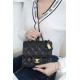 CHANEL 22K Mailbox Tofu Bag Black Gold Grainy Calfskin  