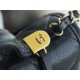 CHANEL 22K Mailbox Tofu Bag Black Gold Grainy Calfskin  