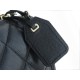 CHANEL 22K Mailbox Tofu Bag Black Gold Grainy Calfskin  