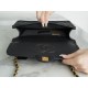 CHANEL 22K Mailbox Tofu Bag Large Black Gold Grainy Calfskin  