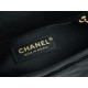 CHANEL 22K Mailbox Tofu Bag Large Black Gold Grainy Calfskin  