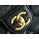 CHANEL 22K Mailbox Tofu Bag Large Black Gold Grainy Calfskin  