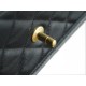 CHANEL 22K Mailbox Tofu Bag Large Black Gold Grainy Calfskin  