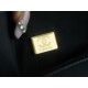 CHANEL 22K Mailbox Tofu Bag Large Black Gold Grainy Calfskin  