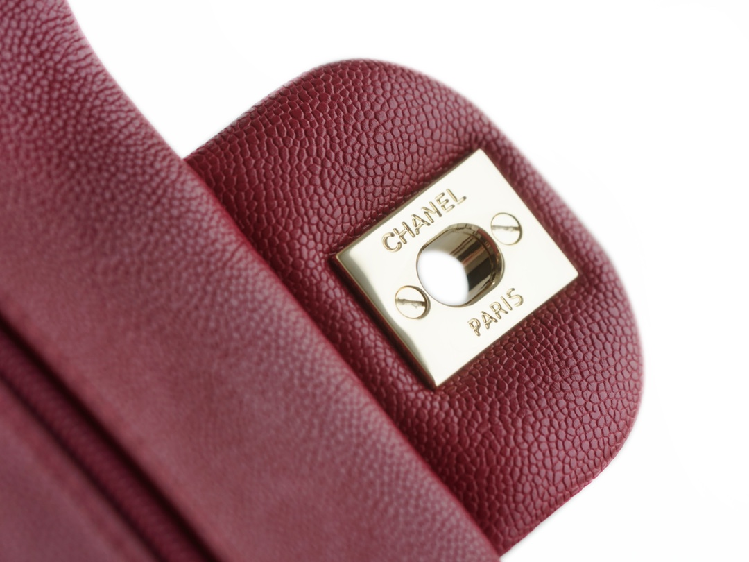 CF Classic Flap Small Bordeaux Washable Calfskin  