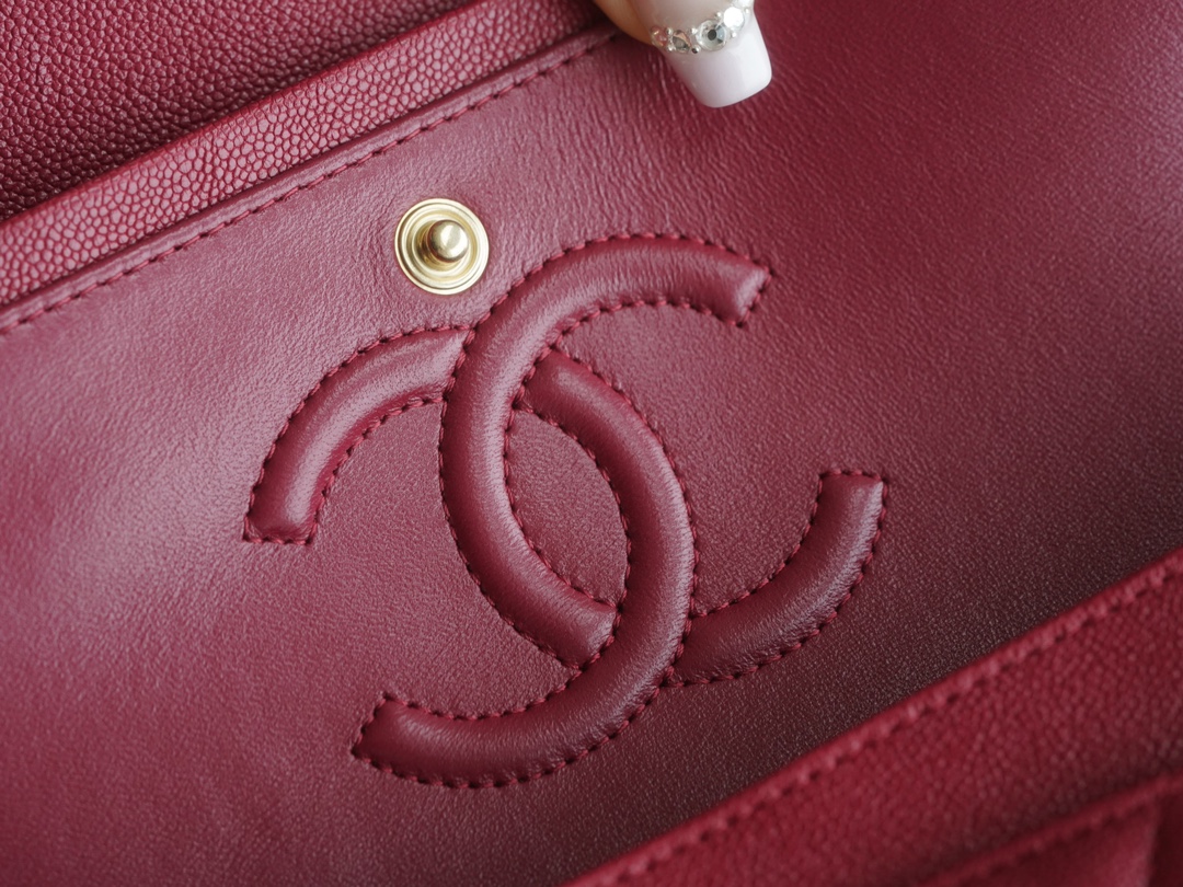 CF Classic Flap Small Bordeaux Washable Calfskin  