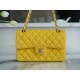 CF Classic Flap Small Lemon Yellow Washable Calfskin  