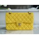 CF Classic Flap Small Lemon Yellow Washable Calfskin  