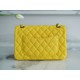 CF Classic Flap Small Lemon Yellow Washable Calfskin  