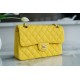 CF Classic Flap Small Lemon Yellow Washable Calfskin  