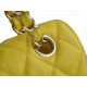 CF Classic Flap Small Lemon Yellow Washable Calfskin  