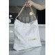 CHANEL 22P Bag Medium White Gold Hardware Calfskin  