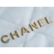 CHANEL 22P Bag Medium White Gold Hardware Calfskin  