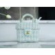 Chanel 23S Handle Box Tweed Makeup Bag Mint Green  