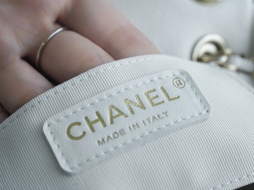 CHANEL 23P New Duma Backpack Mini White Calfskin