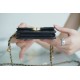 2021 Double Gold Ball Wallet Black Calfskin  