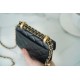 2021 Double Gold Ball Wallet Black Calfskin  