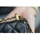 2021 Double Gold Ball Wallet Black Calfskin  