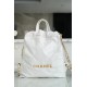 CHANEL 23P Spring/Summer New Mini Backpack White Gold Glossy Calfskin  