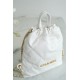 CHANEL 23P Spring/Summer New Mini Backpack White Gold Glossy Calfskin  