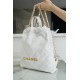 CHANEL 23P Spring/Summer New Mini Backpack White Gold Glossy Calfskin  