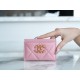 19 Series Card Holder Small Lambskin Pink  