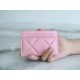 19 Series Card Holder Small Lambskin Pink  