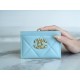 19 Series Card Holder Small Lambskin Light Blue  