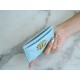 19 Series Card Holder Small Lambskin Light Blue  