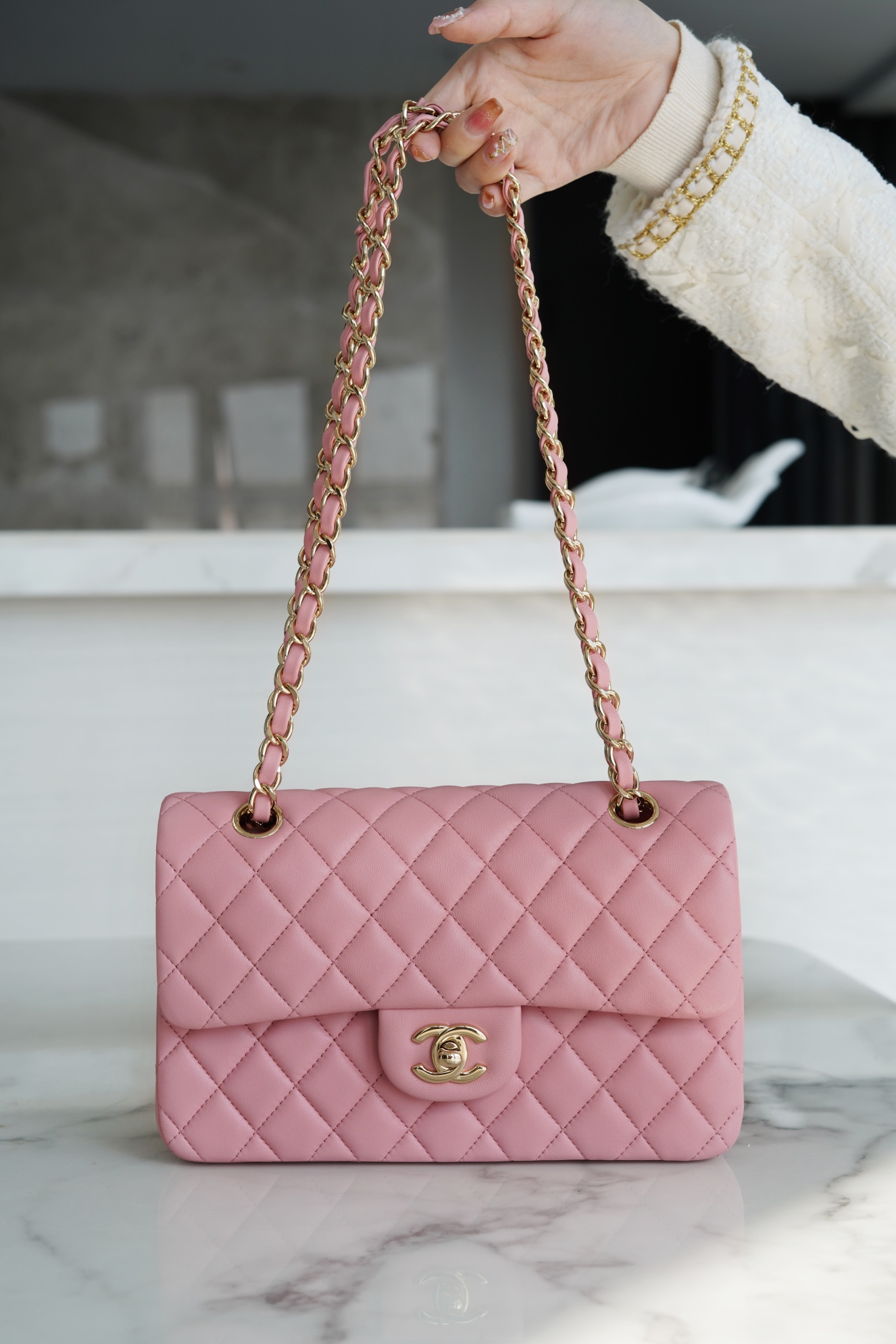 CF Classic Flap Small Sakura Pink Lambskin  